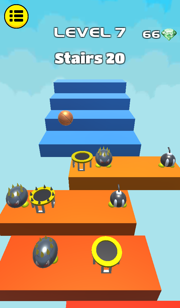 3D Dunk Stairs - Trampoline Hoop Basket Ball Game Screenshot
