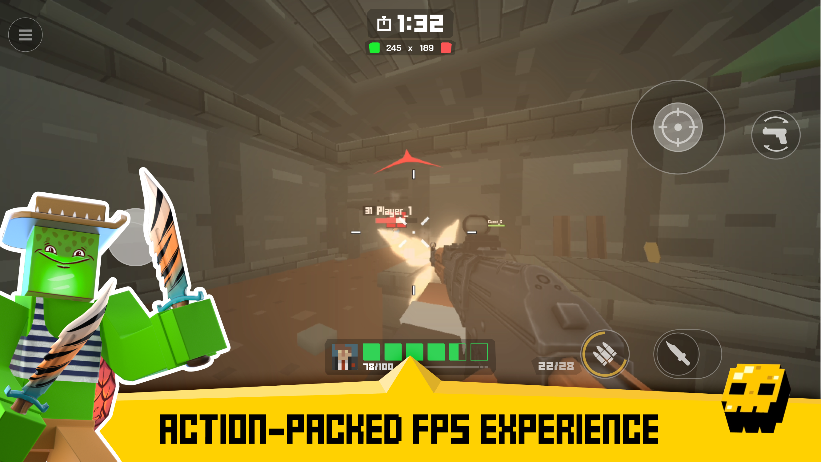 Screenshot of Krunker FRVR - Multiplayer FPS