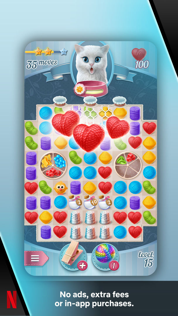 Screenshot of Knittens: Match 3 Puzzle