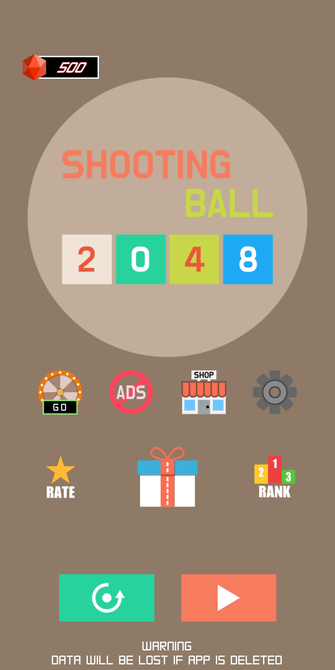 ショットボール2048 ゲームのスクリーンショット