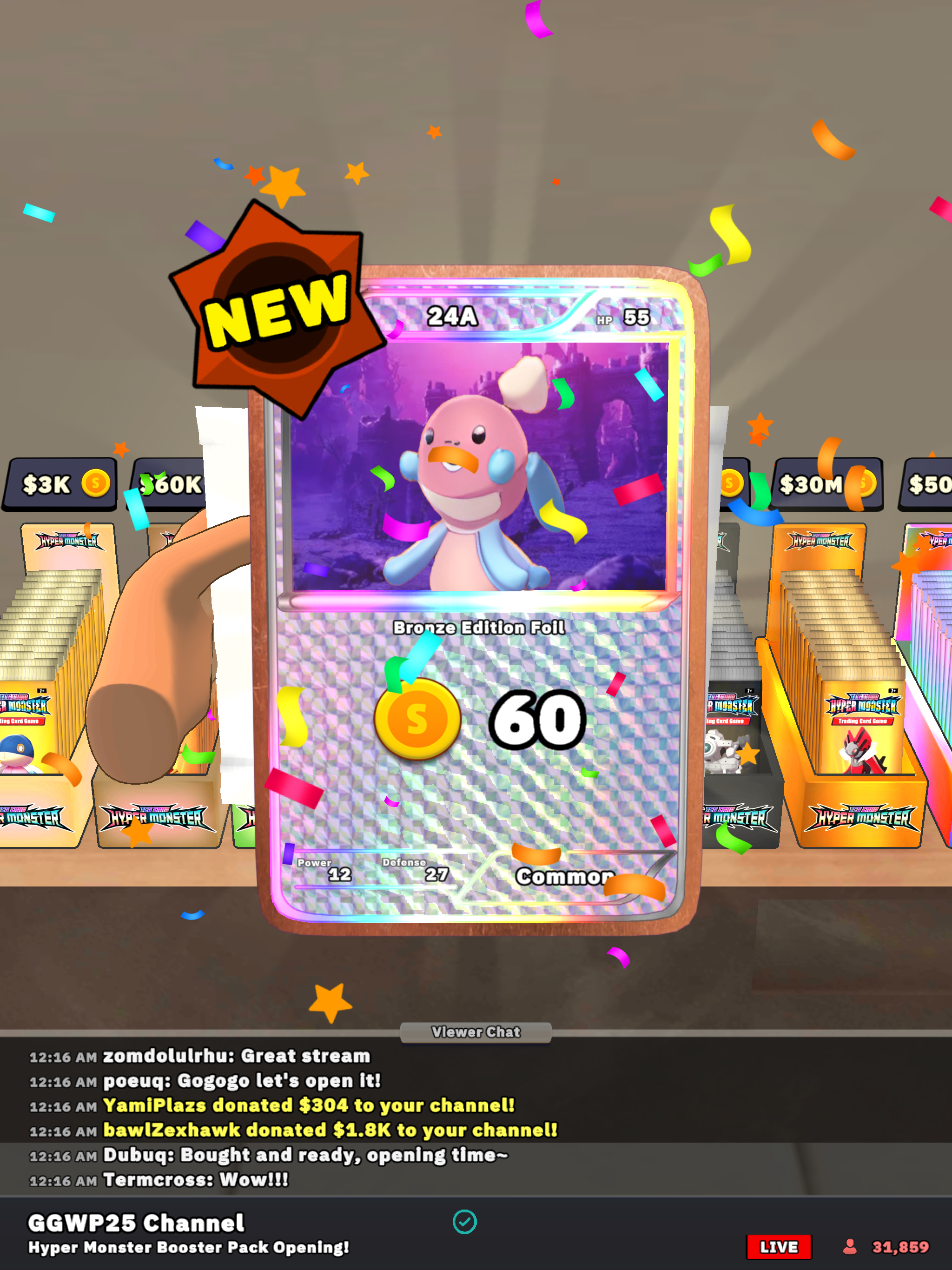 Screenshot of TCG Hyper Card Idle Streamer