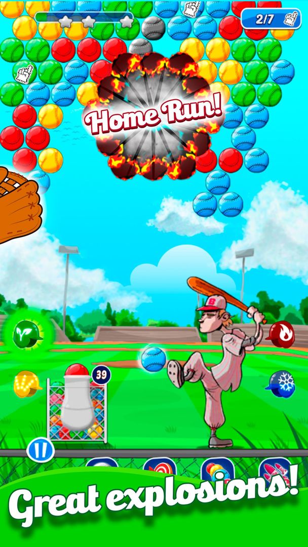 Baseball Bubble Shooter - Hit A Homerun 게임 스크린 샷