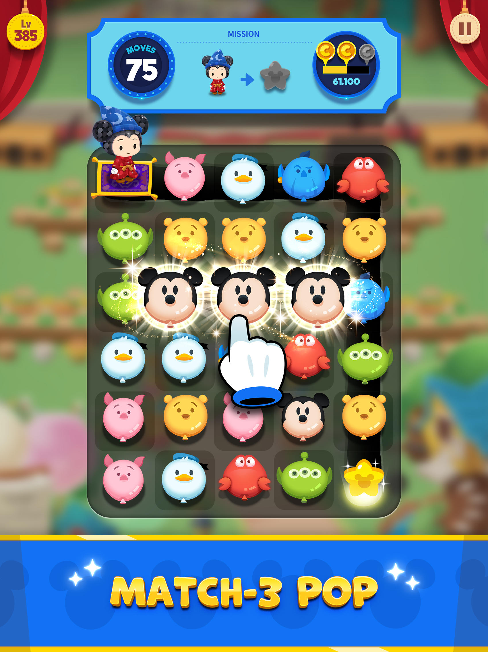 Disney Pop Town! Match 3 Games Game Screenshot