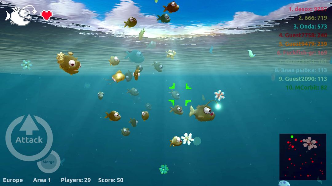 Aquar.io - battle fish 게임 스크린 샷