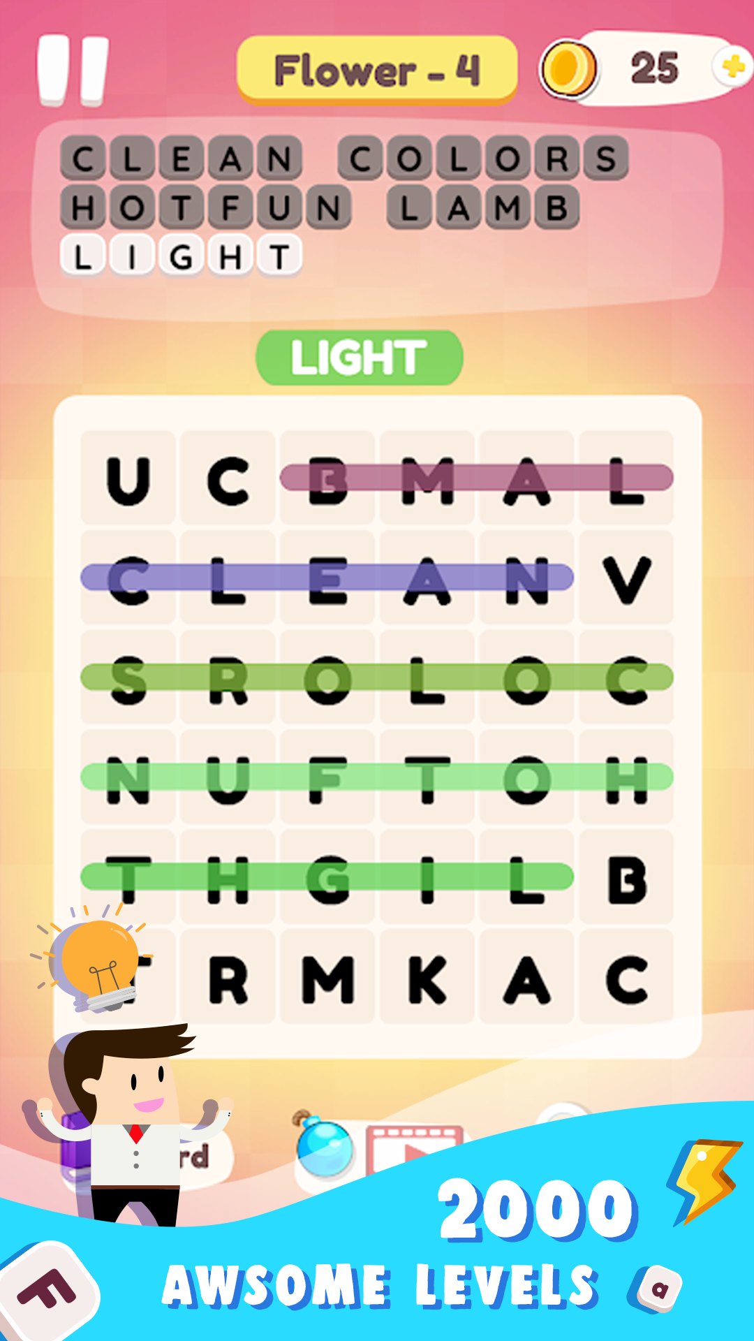 Screenshot of Word Search 2: Advance Hidden Words Puzzle