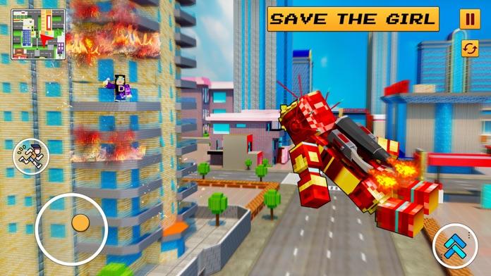Superhero Block City Robot War 게임 스크린 샷