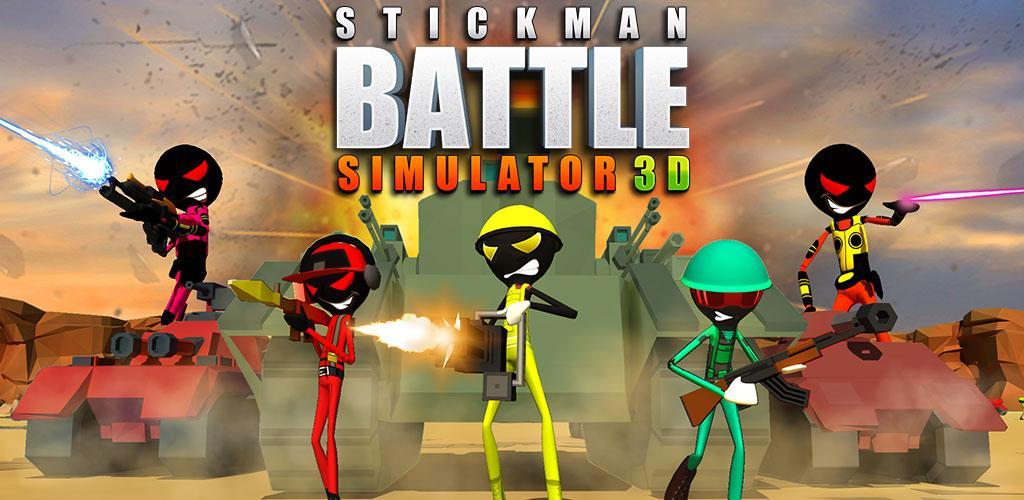 Banner of Simulador de Batalha Stickman 3D 1.4