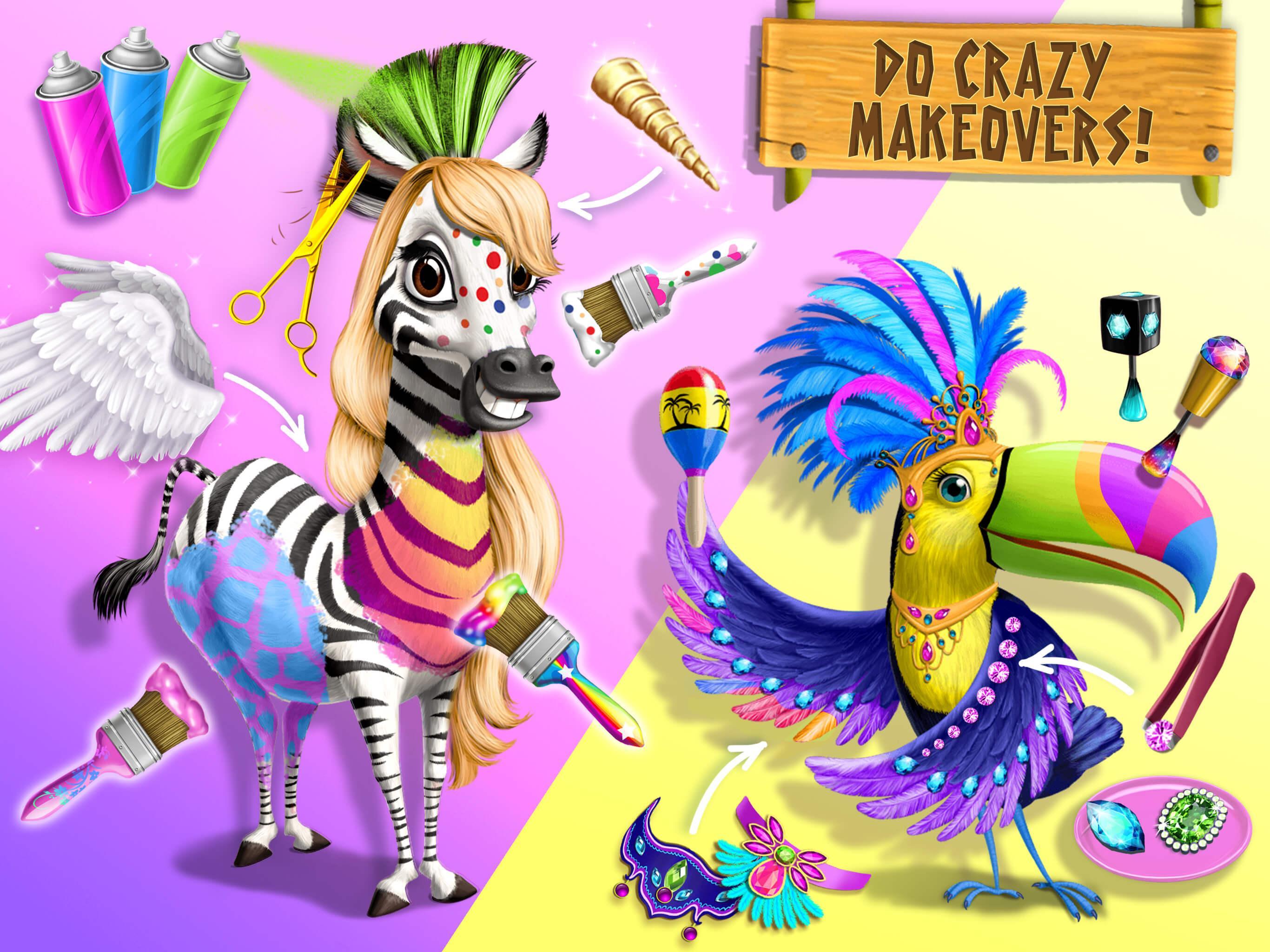 Jungle Animal Hair Salon 2 Game Screenshot