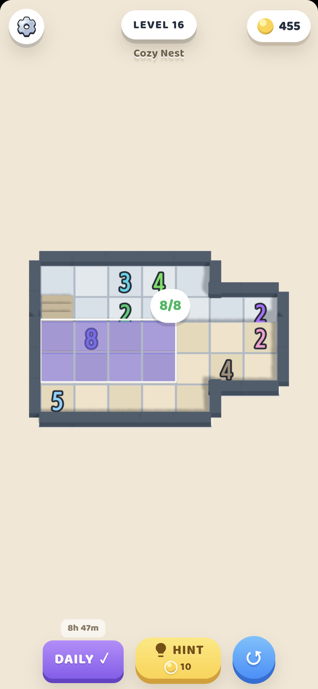 Snug Shikaku Game Screenshot