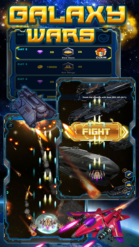 Galaxy Wars: Infinity Space Attack 2019 Game Screenshot