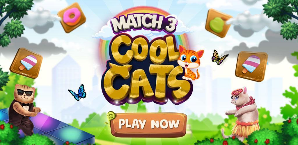 Banner of Cool Cats: 매치 3 퀘스트 - 새로운 퍼즐 게임 1.0.17