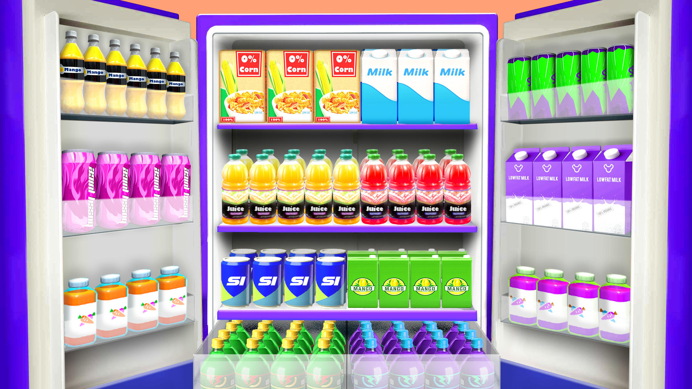 Скриншот игры Fill up the Fridge Organizer