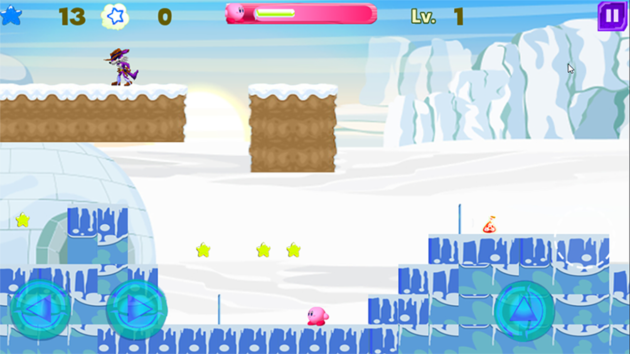 Ice Kirby Adventure Game Screenshot