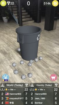Paper Bin AR: office games Game Screenshot
