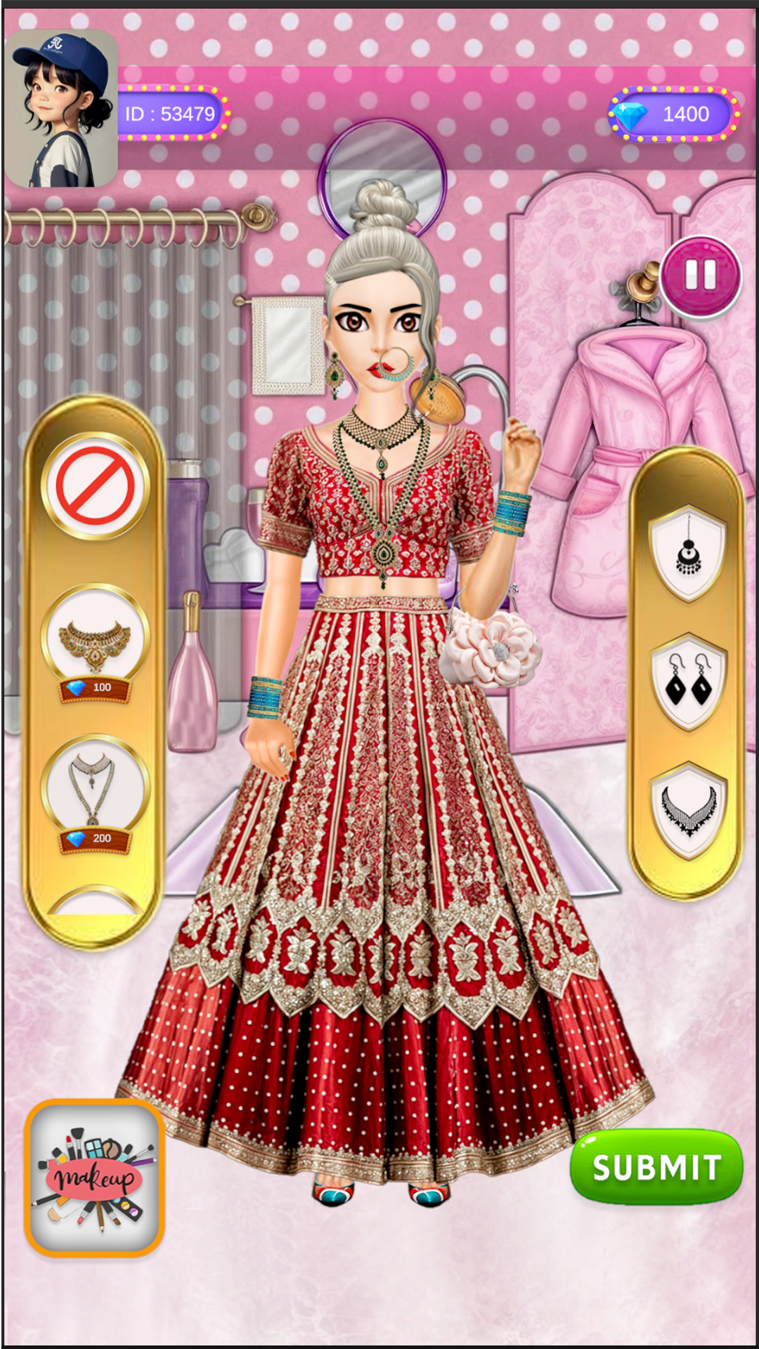 Captura de Tela do Jogo Bridal Dressup & Makeup Games