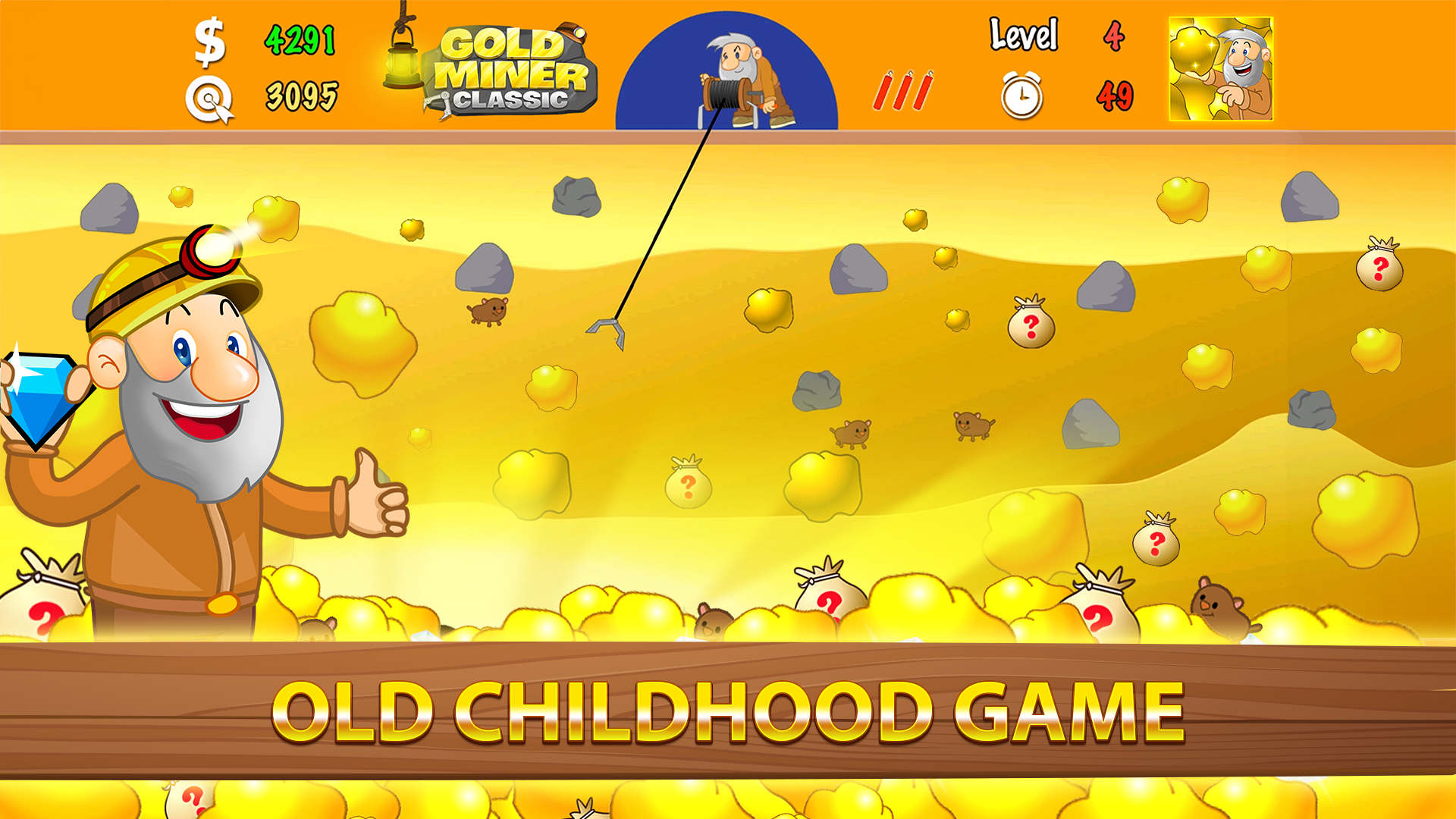 Gold Miner Classic: Gold Rush Game Screenshot