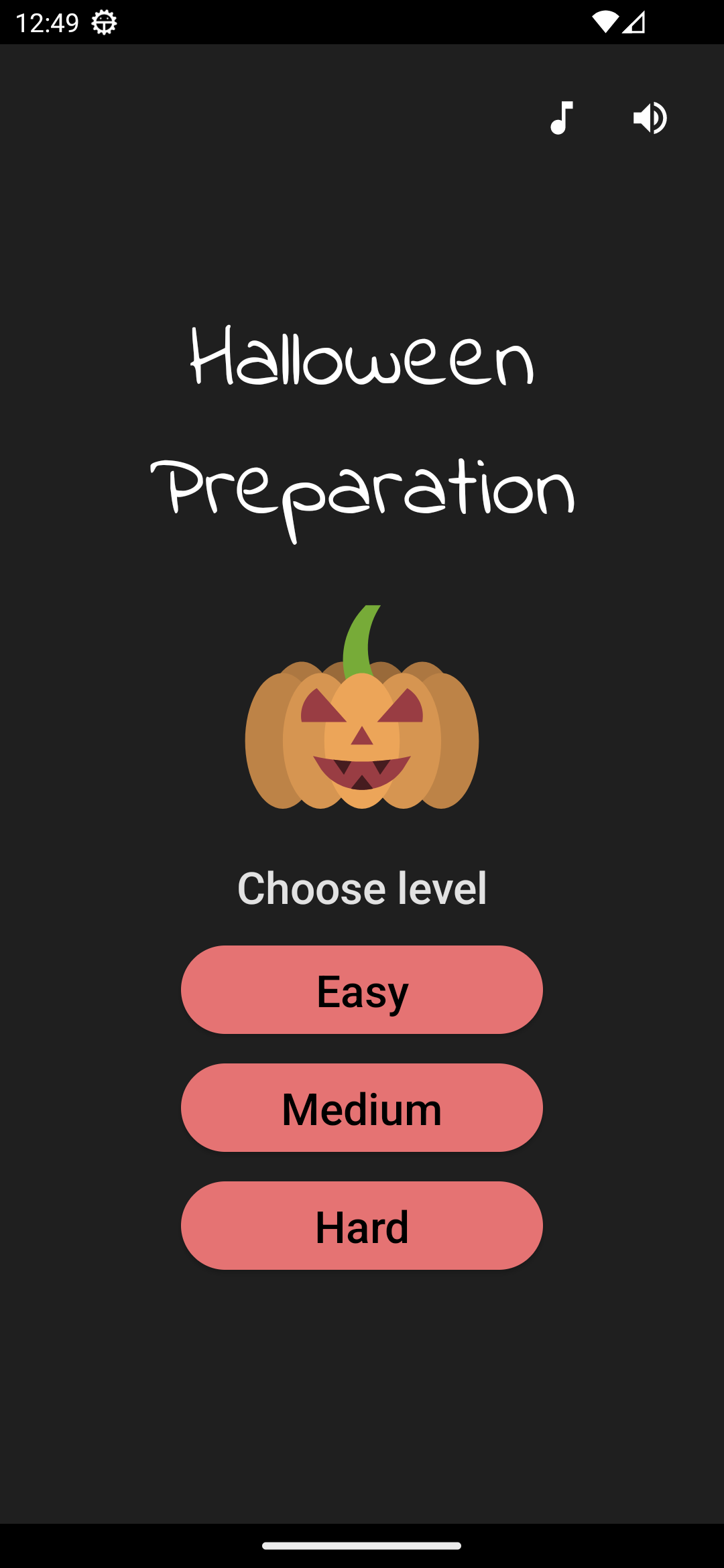 Cuplikan Layar Game Halloween Preparation