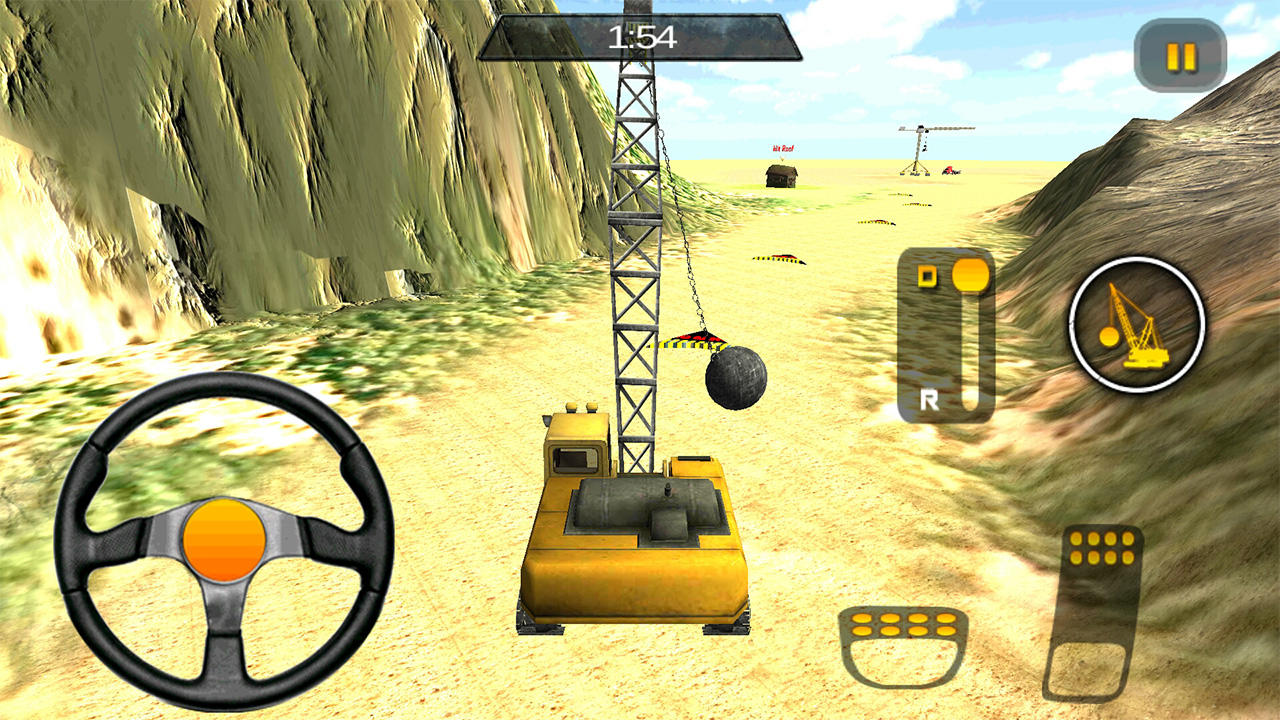 Wrecking Ball Demolition Crane Game Screenshot