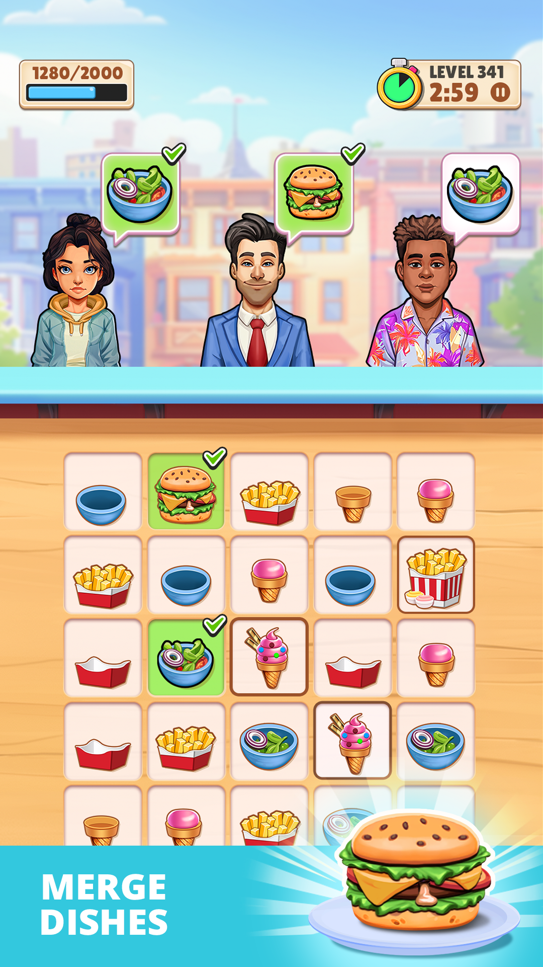 Cuplikan Layar Game Tasty Merge Journey