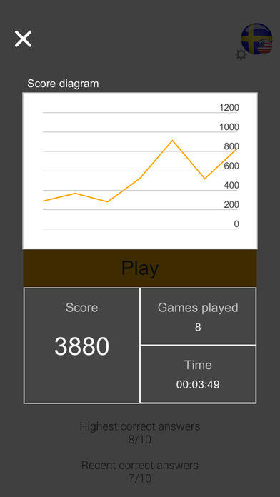 Spread Quiz Game Screenshot