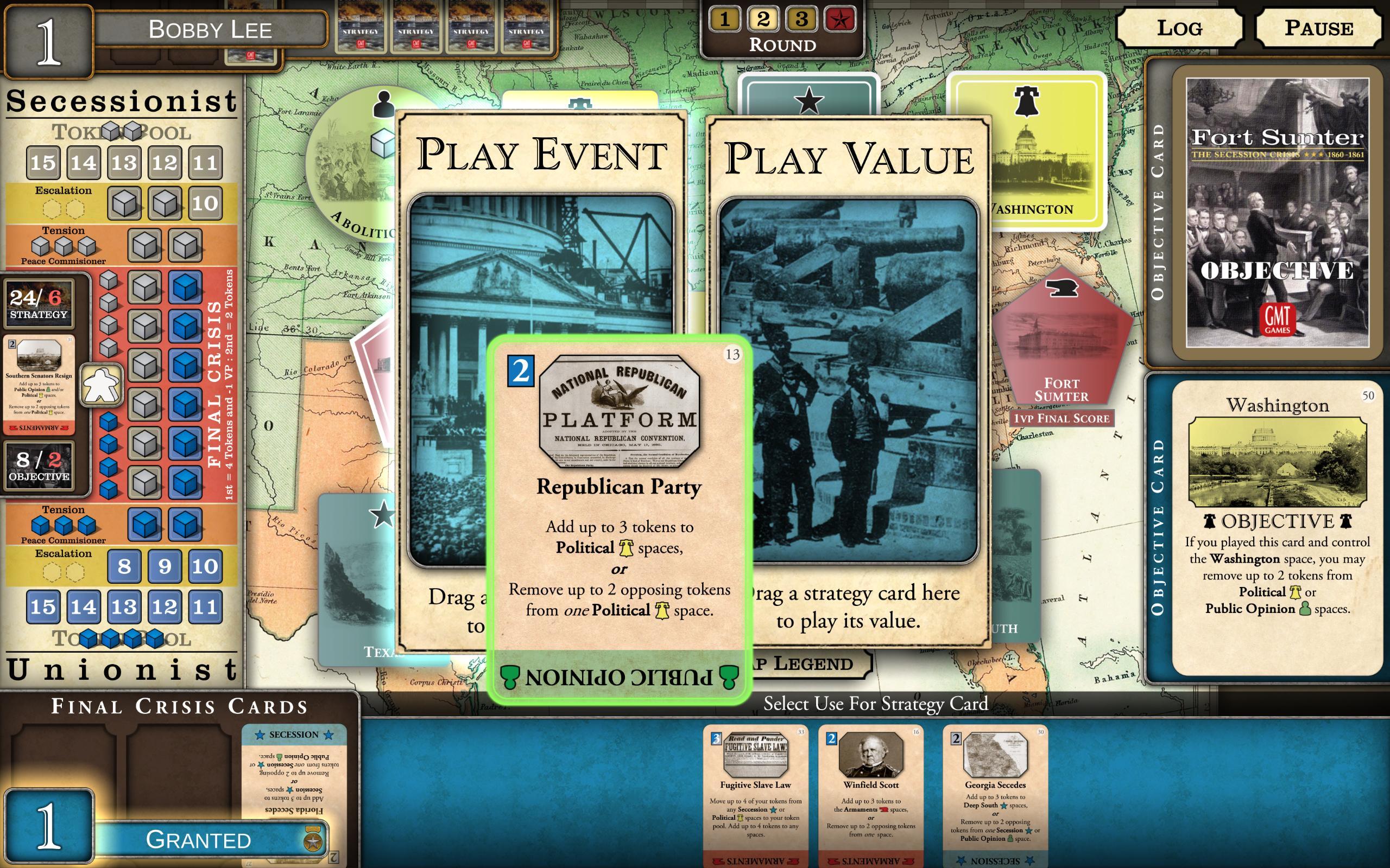 Captura de Tela do Jogo Fort Sumter: The Secession Cri