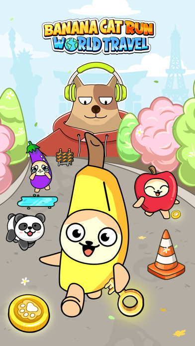 Banana Cat Run: World Travel Game Screenshot