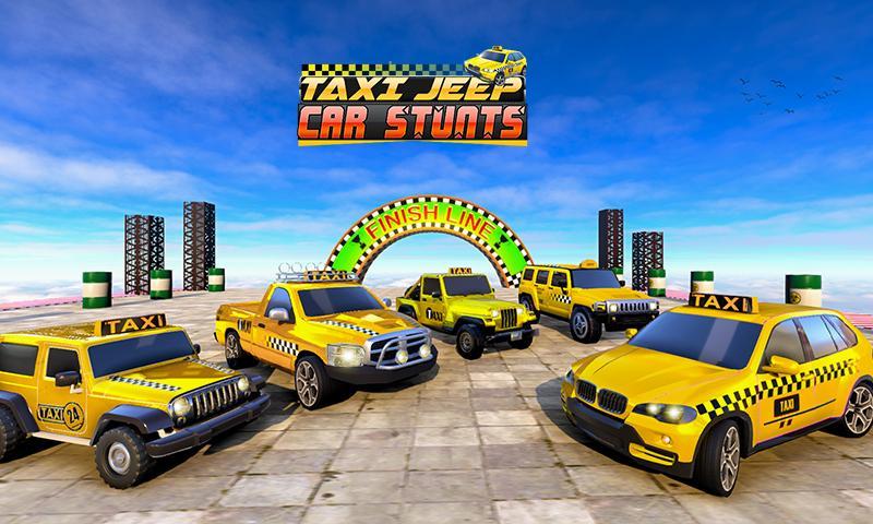 Screenshot of Taxi Jeep Car Stunts Games 3D: Ramp Car Stunts