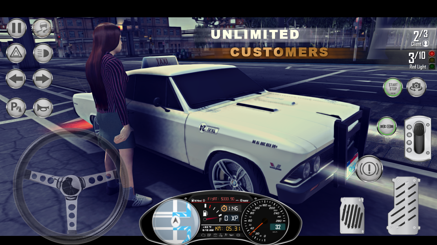 Amazing Taxi City 1976 V2 Game Screenshot