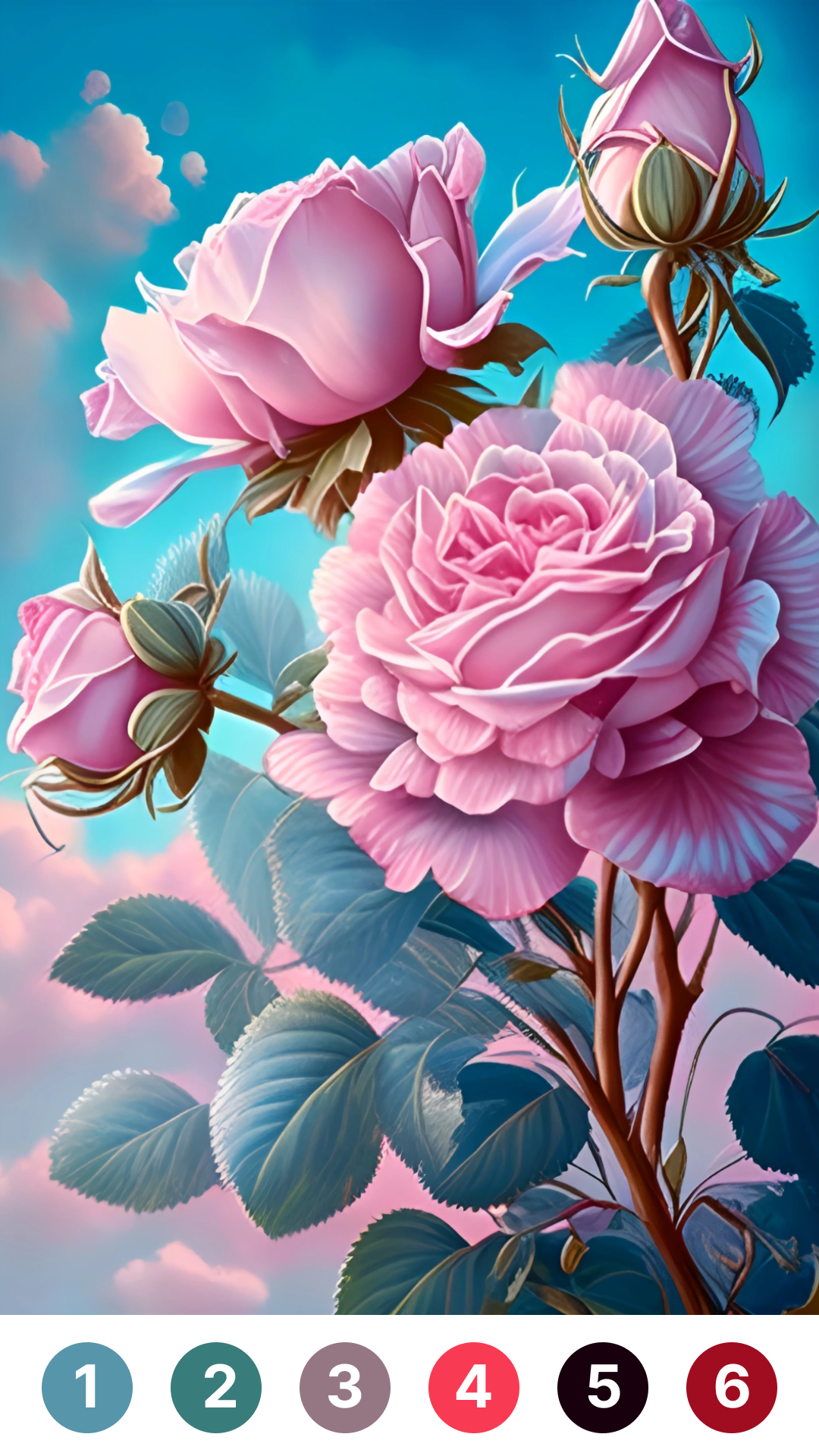 Rose Paint Coloring By Number ภาพหน้าจอเกม