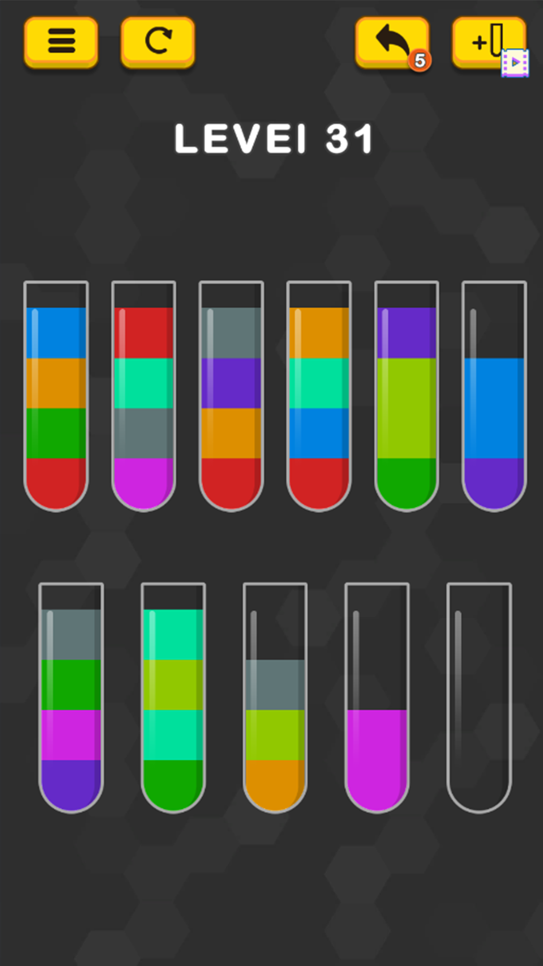 Screenshot of Water Color Sort Puzzle
