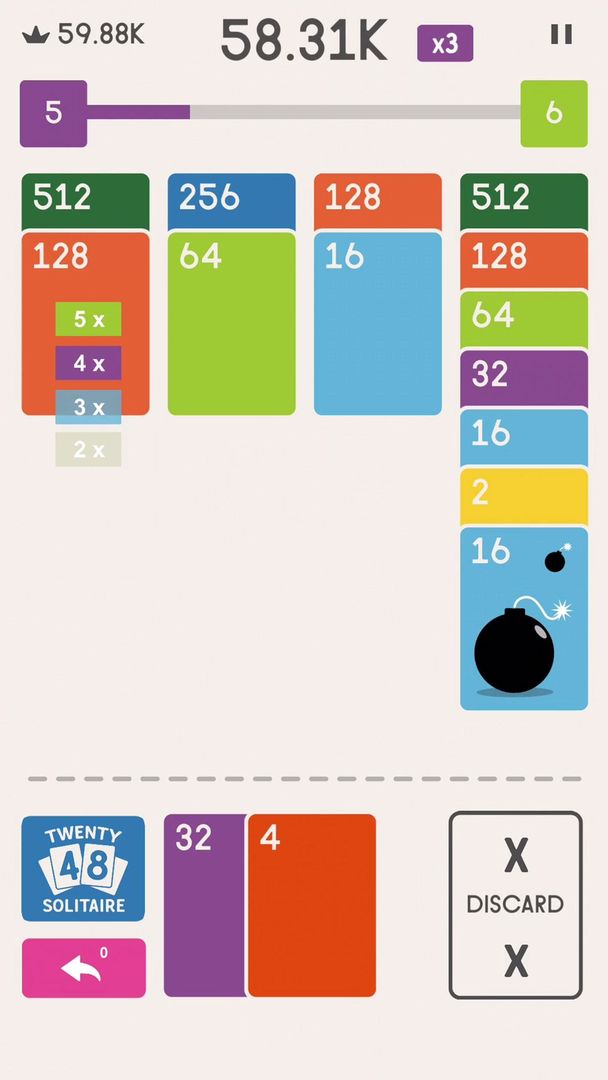 Screenshot of 2048 Zen Cards