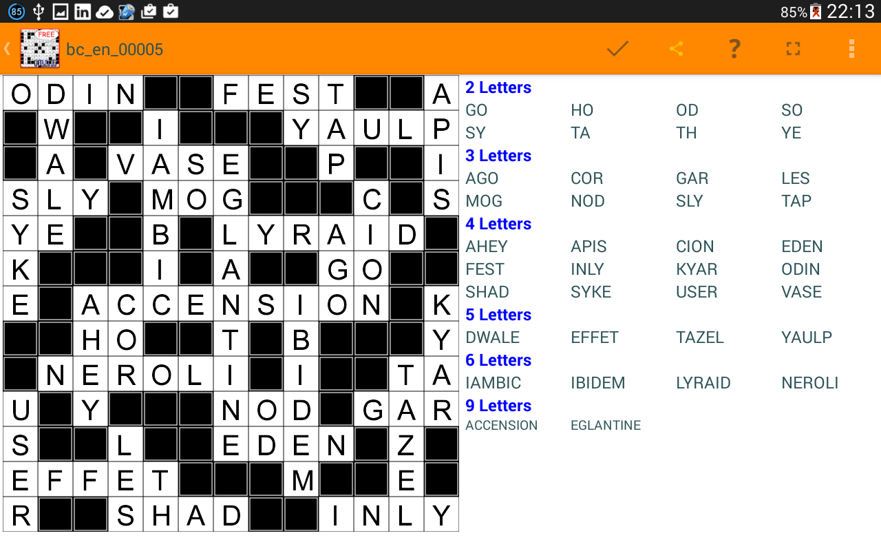 Cuplikan Layar Game Fill ins puzzles word puzzles
