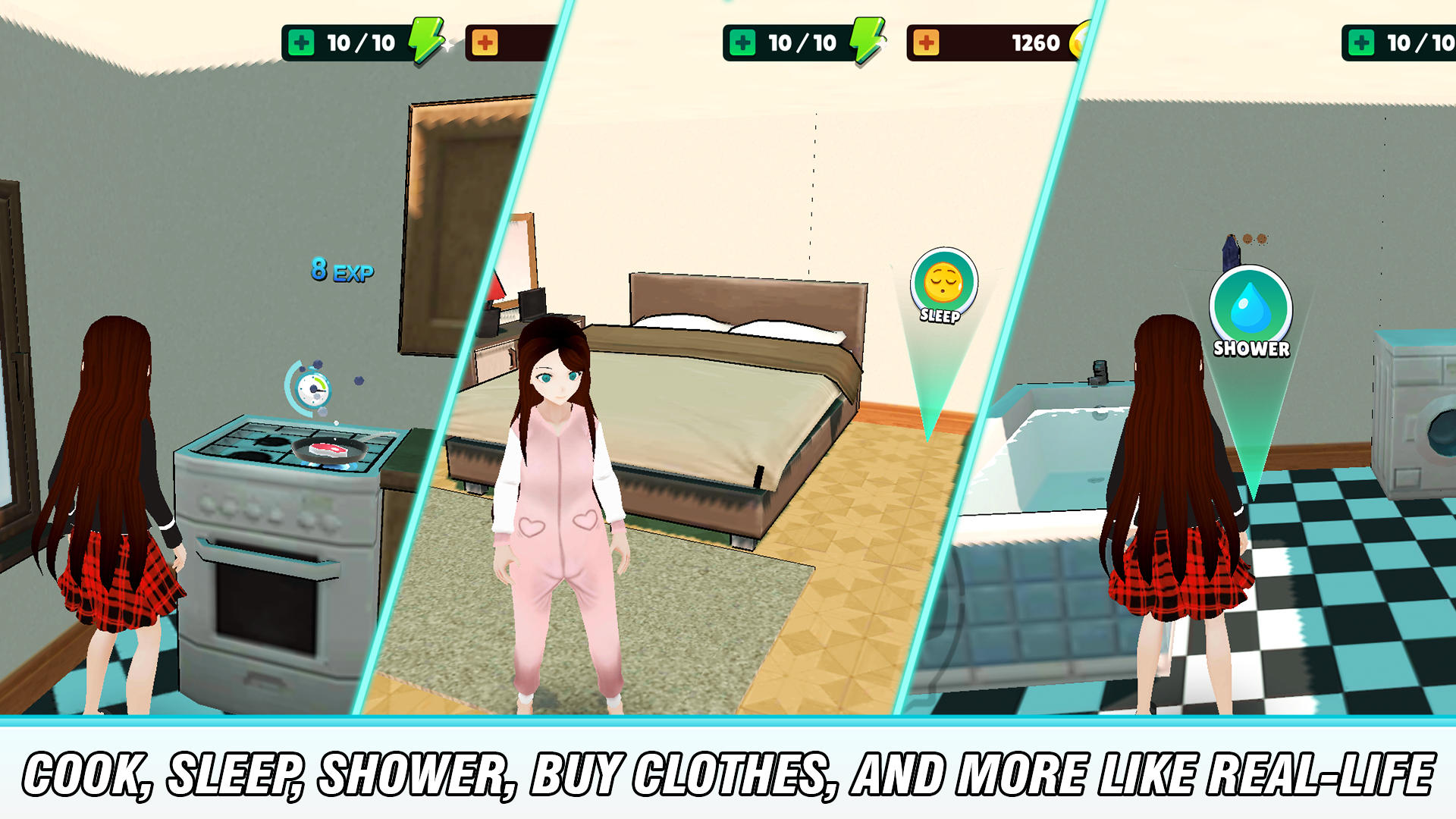 Screenshot of Anime School City Life Sim 3D