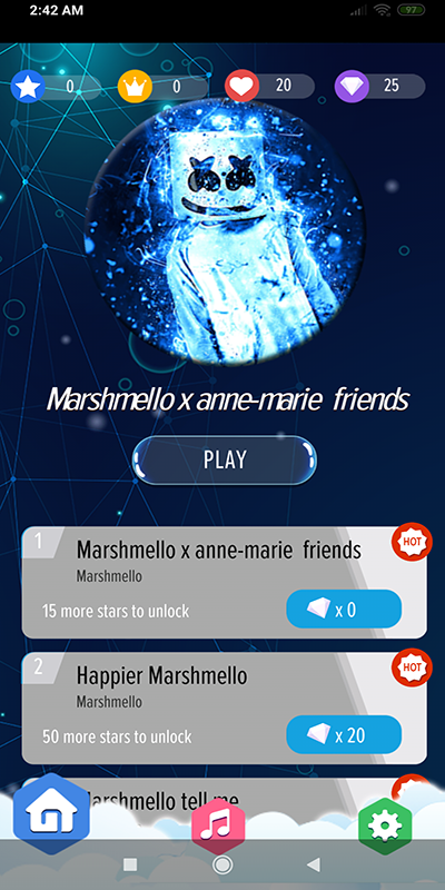 Marshmello Piano Tiles Game Screenshot