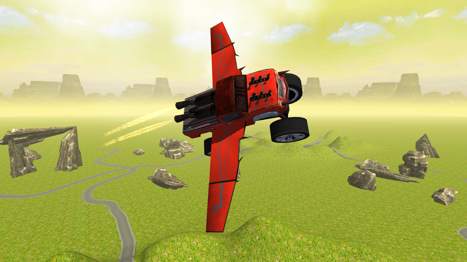 Screenshot 1 of Симулятор летающего грузовика-монстра 1