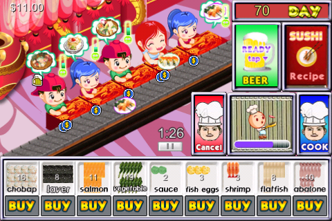 Sushi Tycoon Lite Game Screenshot