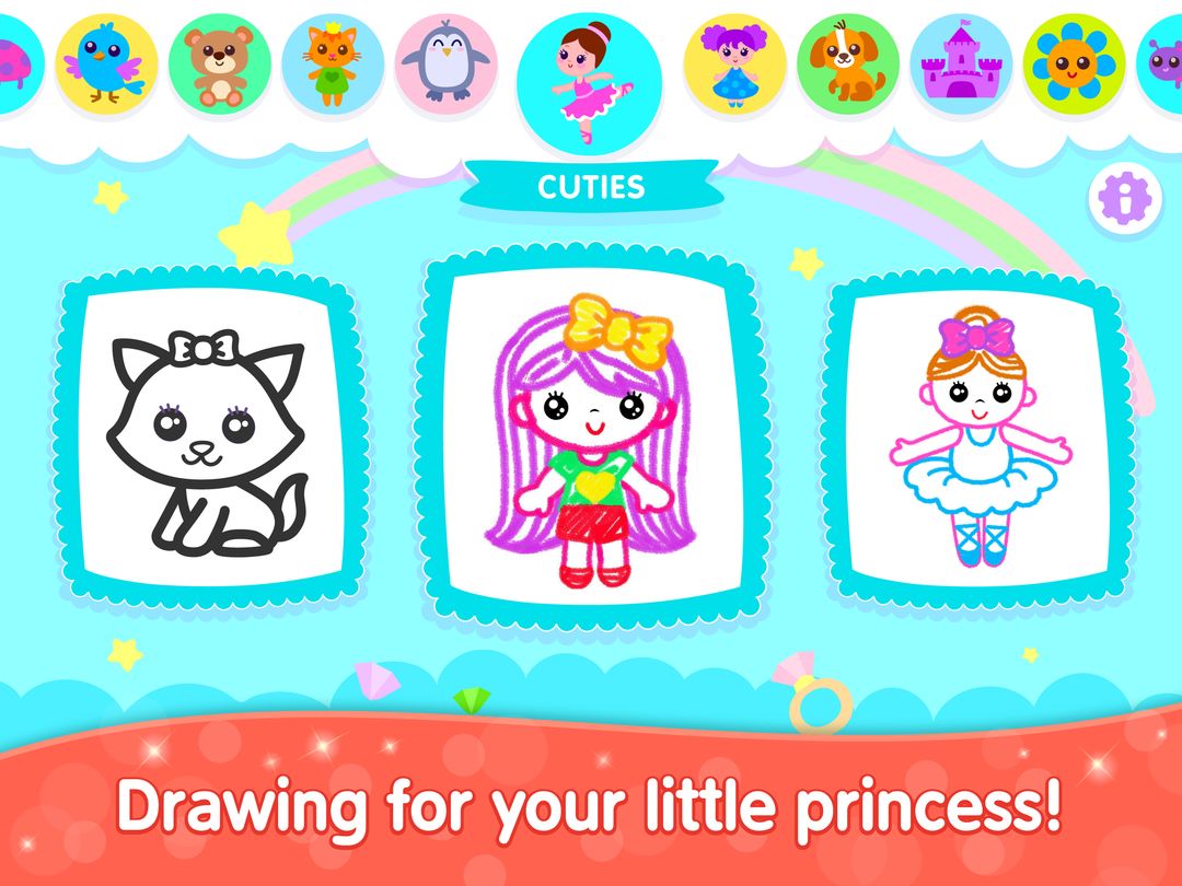 Bini Game Drawing for kids app ภาพหน้าจอเกม