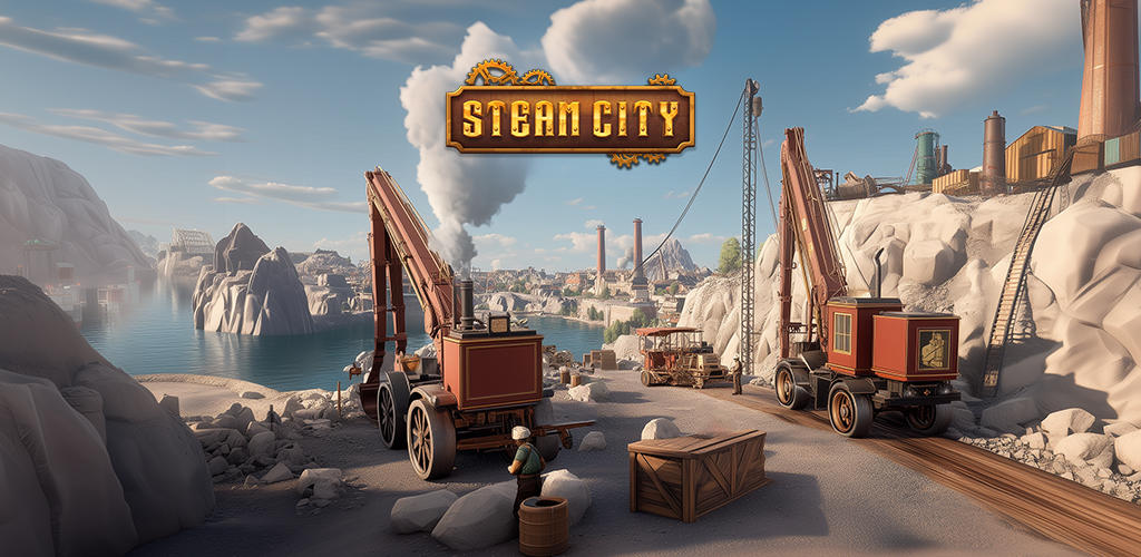 Banner of Steam City: Town building game 