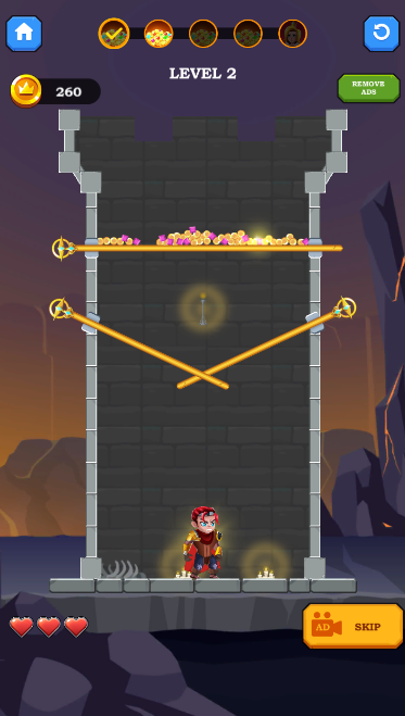 Pull-Pin : Hero save Princess ภาพหน้าจอเกม