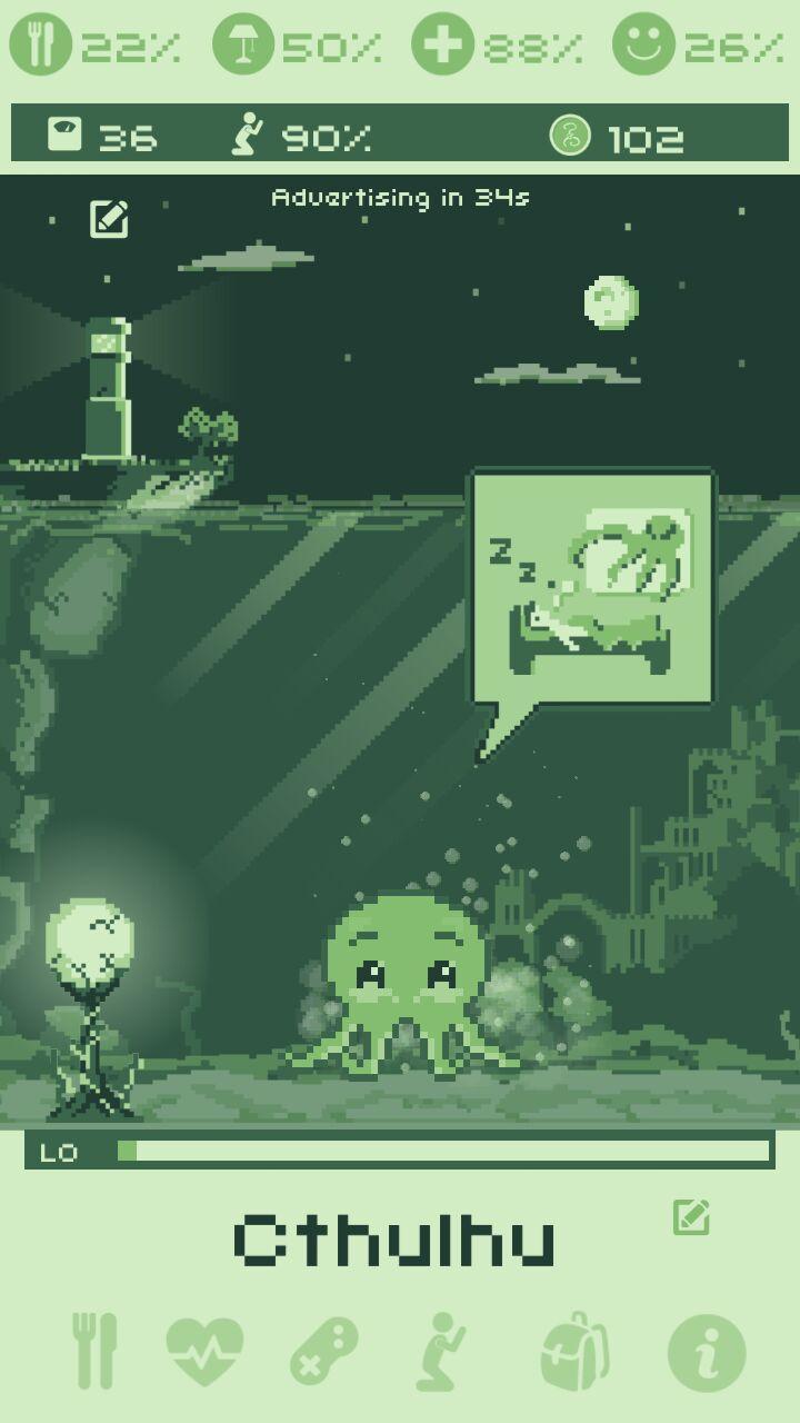Cthulhu Virtual Pet Game Screenshot