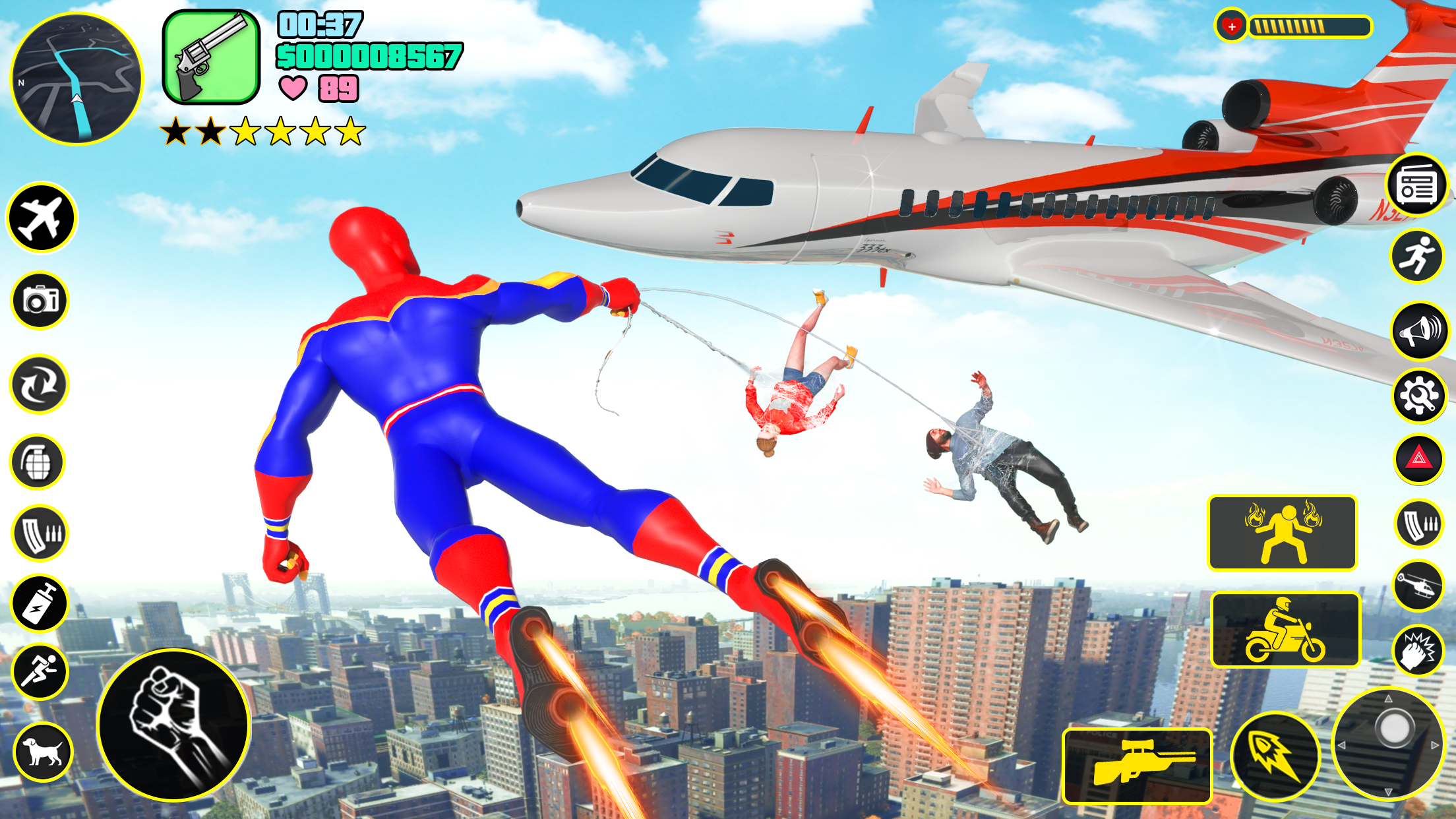 Spider Hero Games Rope Hero ゲームのスクリーンショット