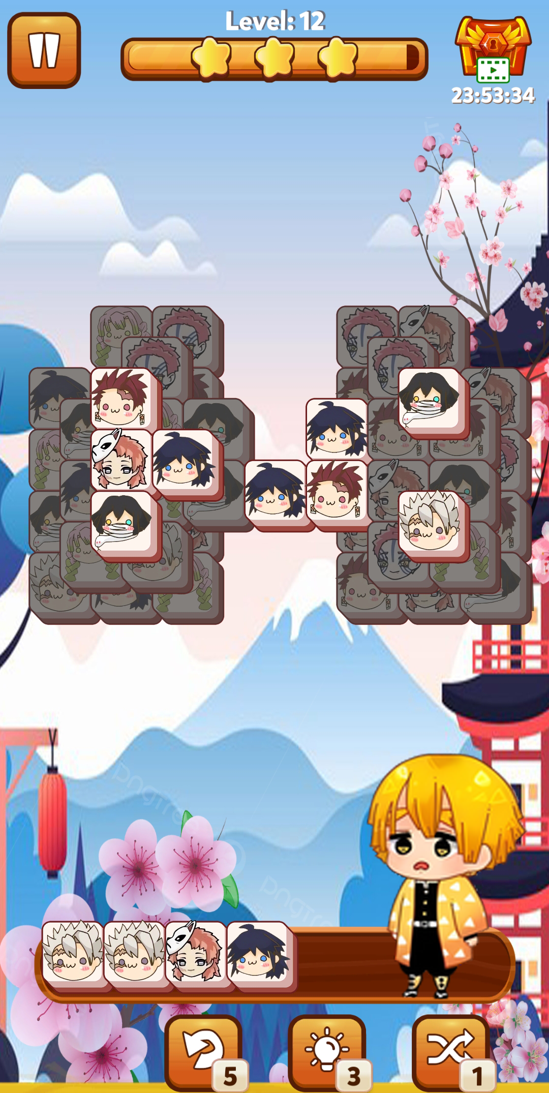 Nezuko Tanjiro Tile Match Game Screenshot
