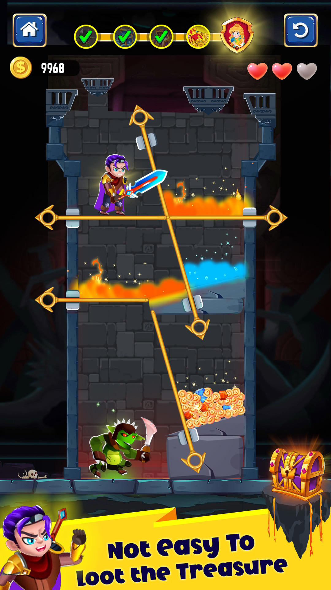 Hero Rescue : Pin Puzzle screenshot game