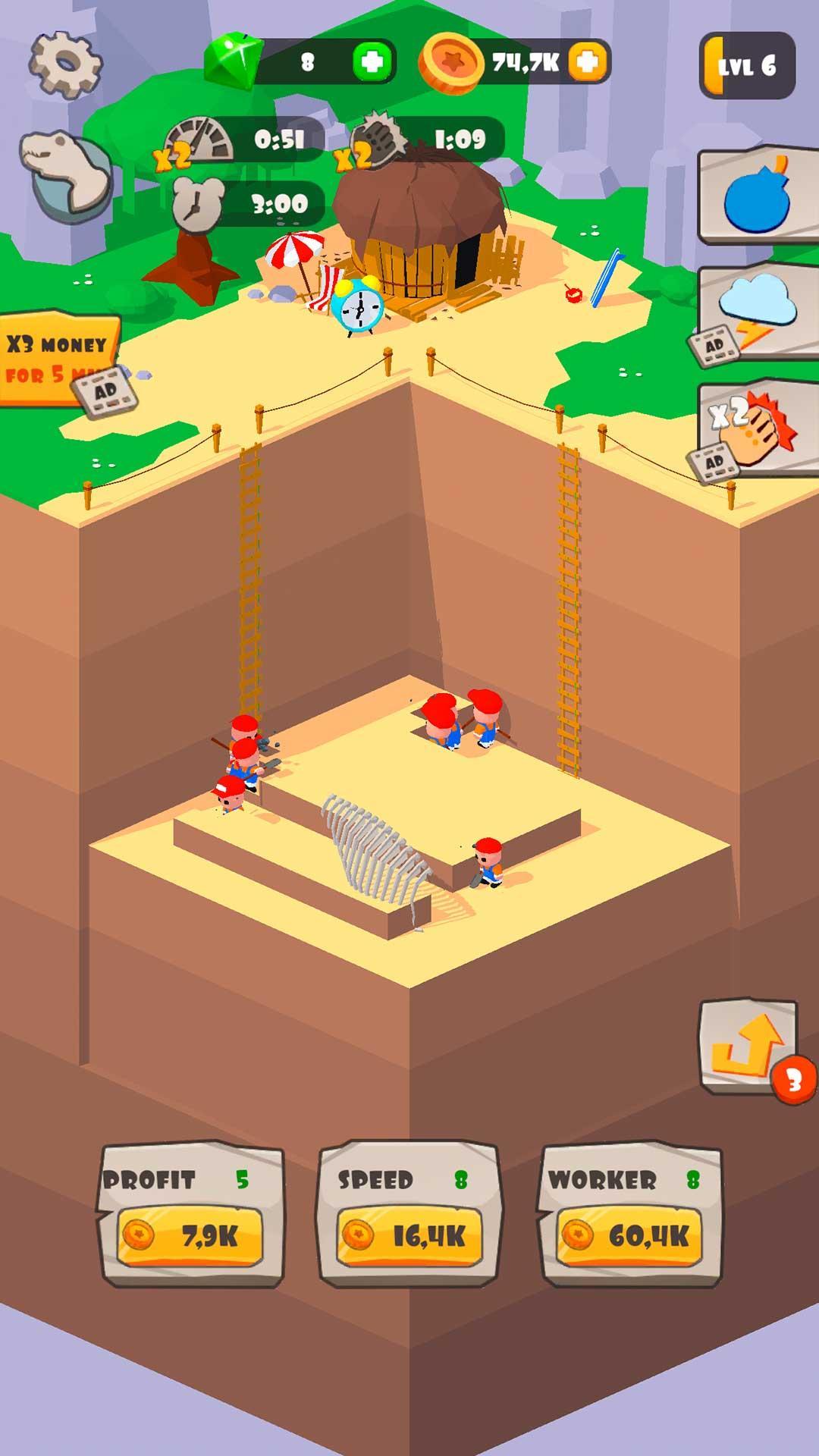 Screenshot of Idle Archeology Tycoon