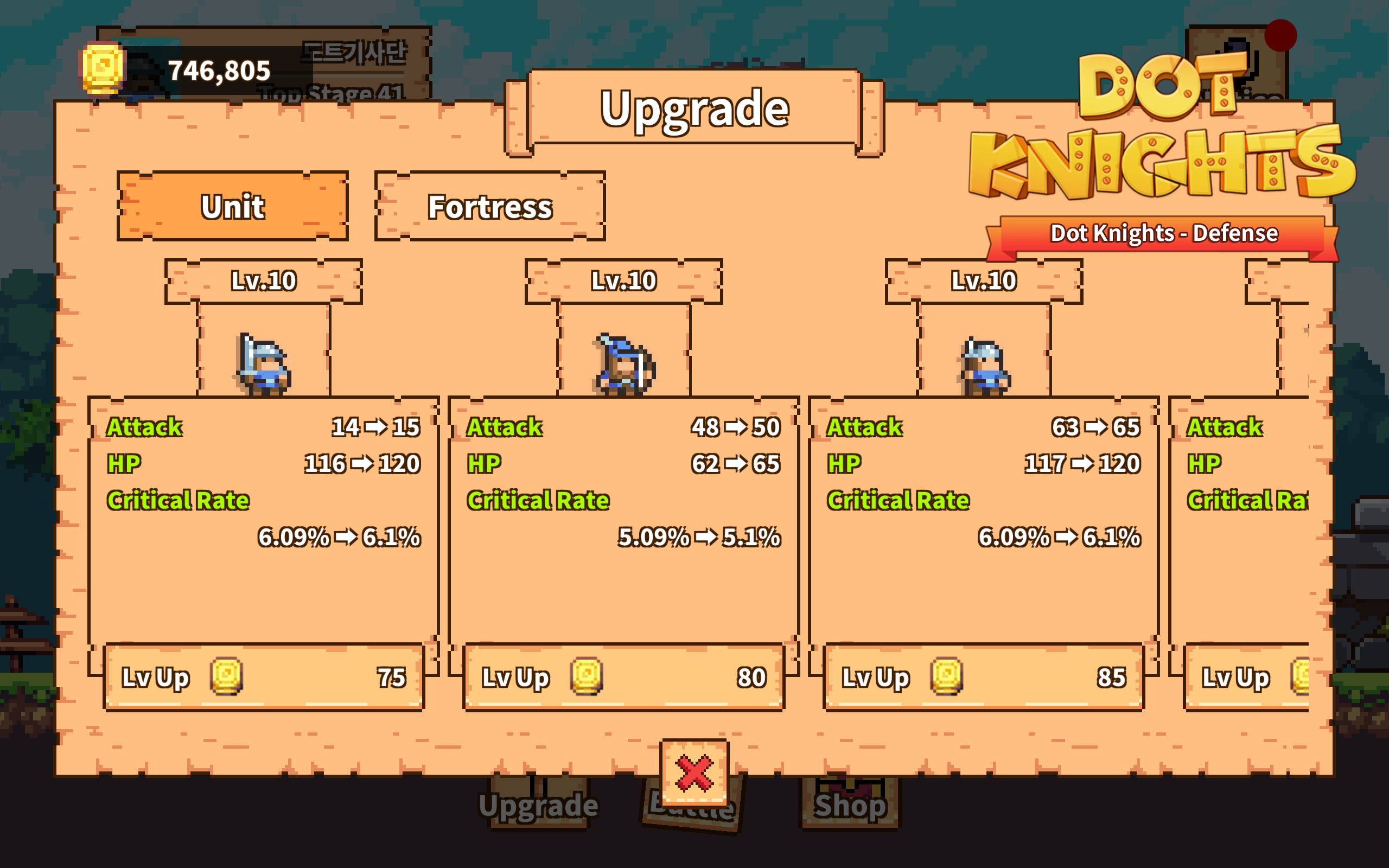 Dot Knights: Pixel Defense War Game Screenshot