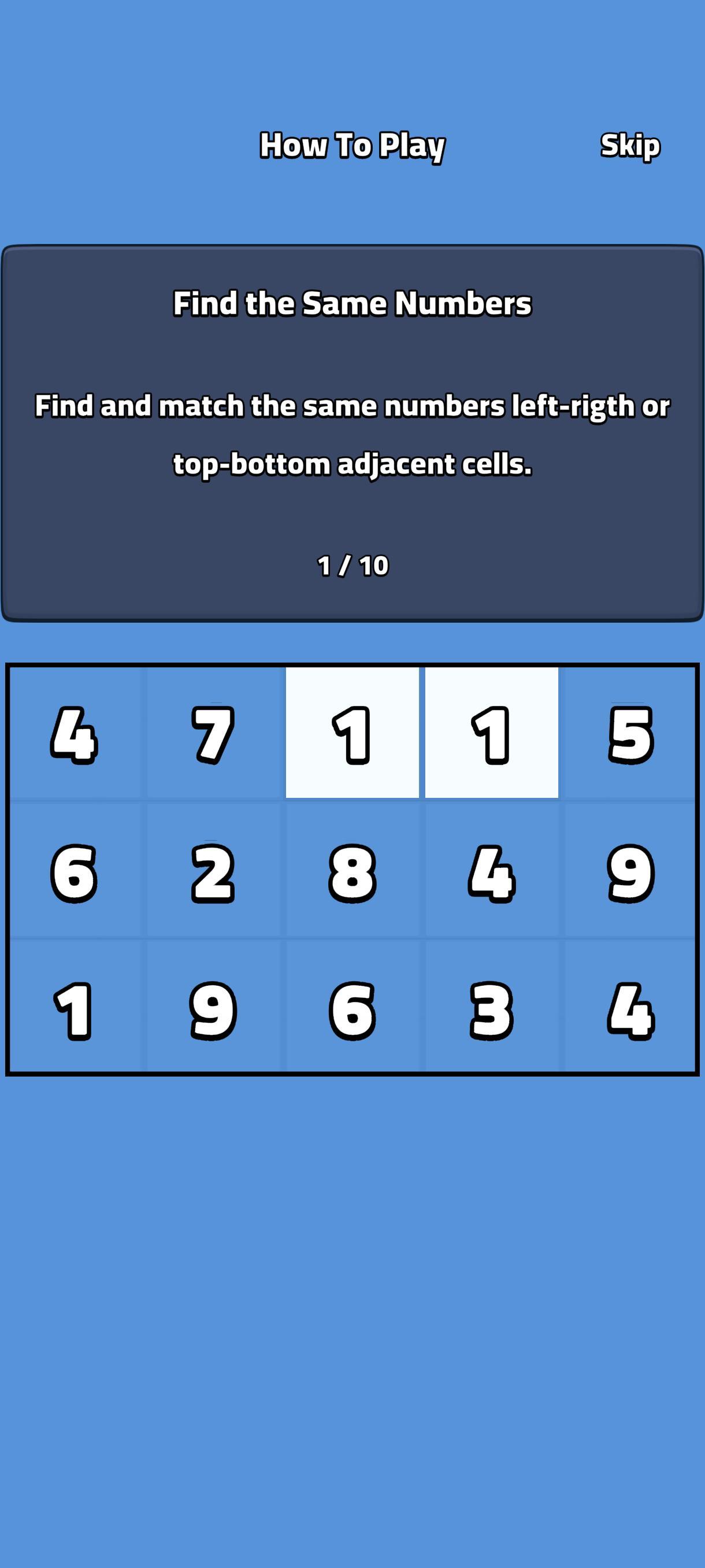 PairUp! Number Match Game Screenshot