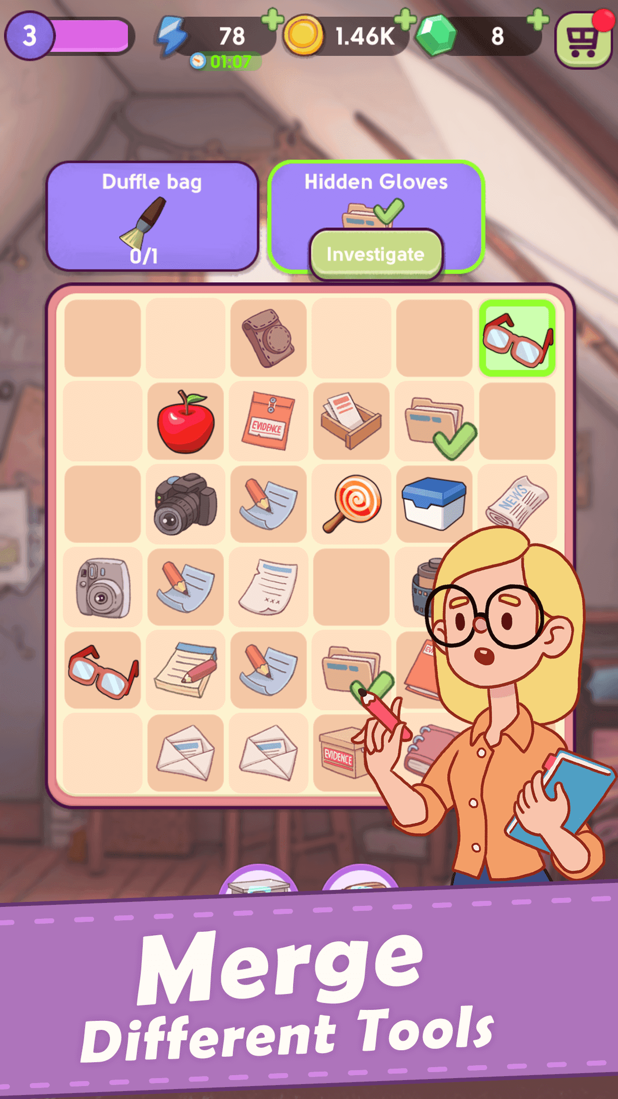 Puzzle Town: Merge Crime Scene Game Screenshot