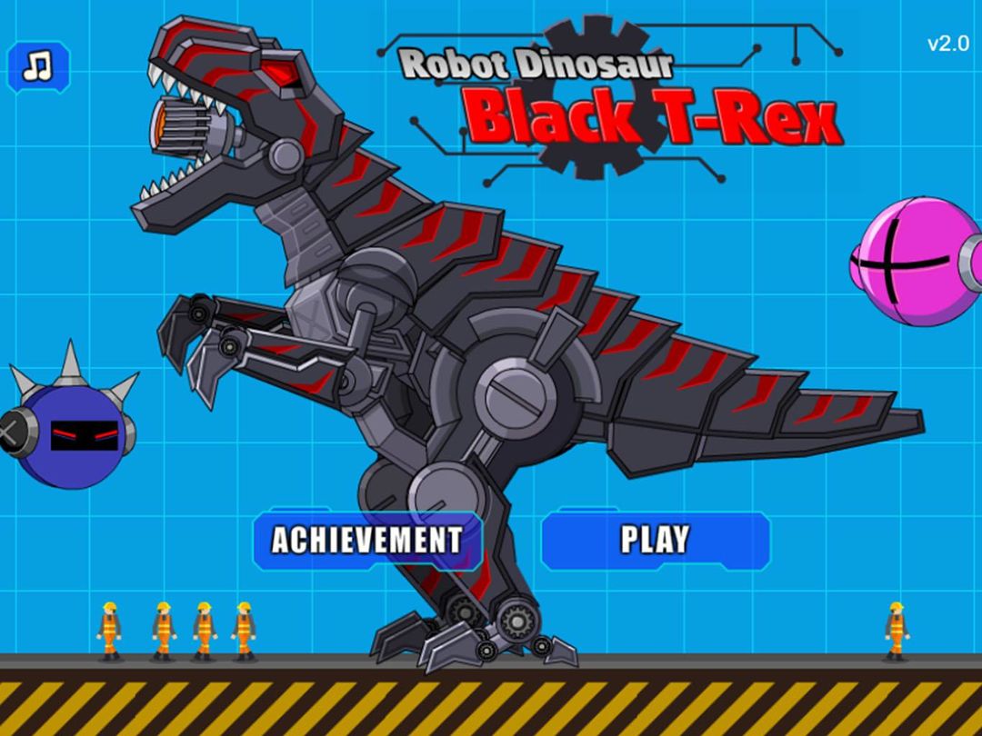 Robot Dinosaur Black T-Rex 게임 스크린 샷