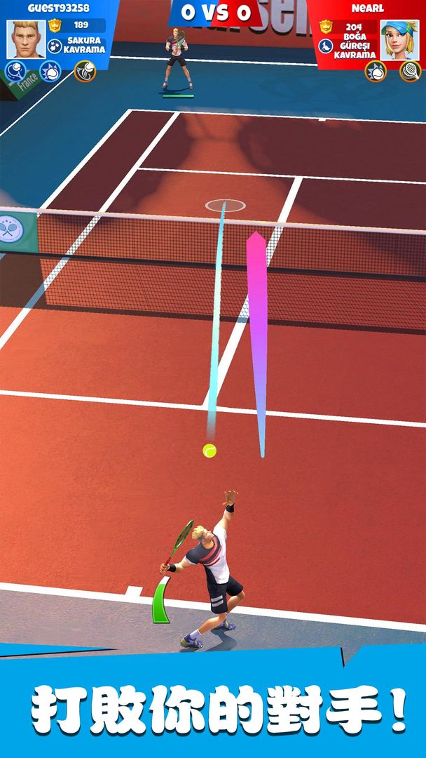 Tennis Go：世界巡迴賽3D！遊戲截圖