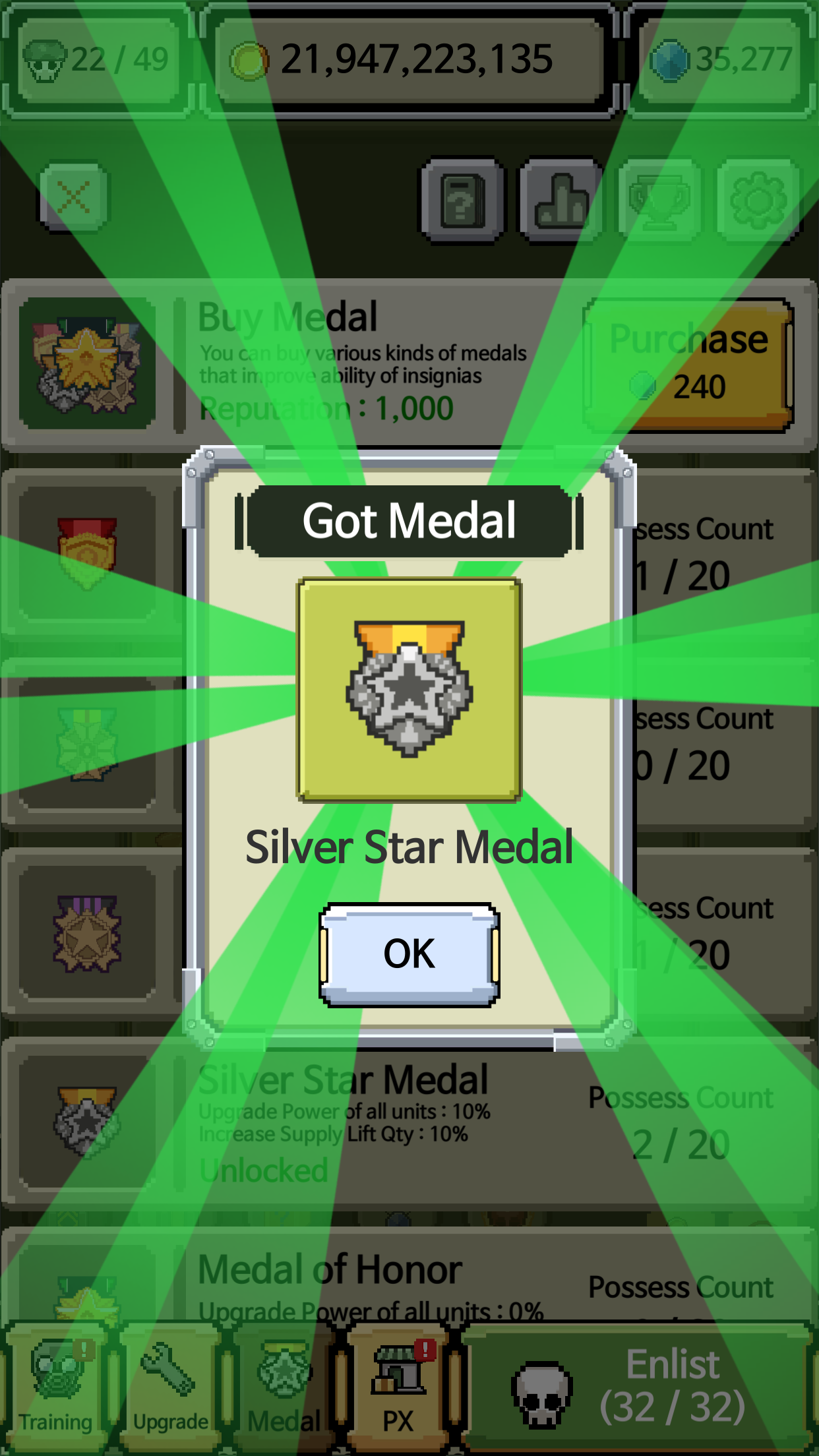 Raising Rank Insignia Game Screenshot